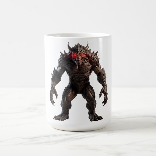 Caneca De Café Monstro Demônio Sombrio com Olhos Vermelhos Brilha (Centro)