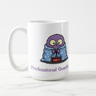 Caneca De Café Monstro Divertido Pensador Excessivo Profissional