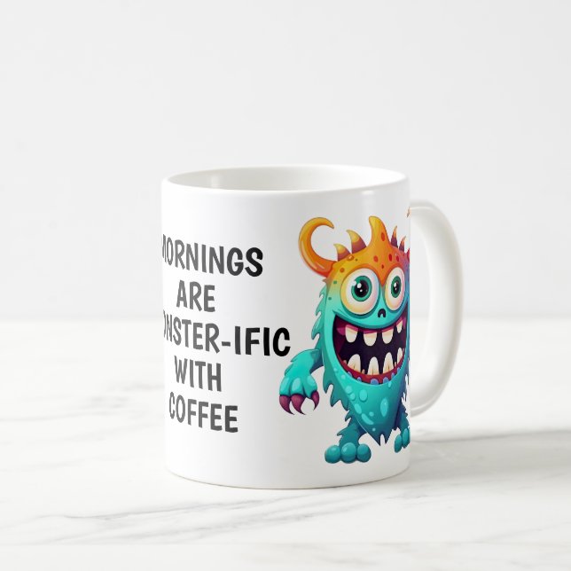 Caneca De Café Monstro do Cartoon (Frente Esquerda)