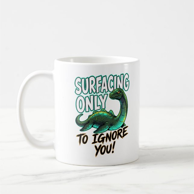 Caneca De Café Monstro do Lago Ness Aparecendo Só para Ser Engraç (Esquerda)