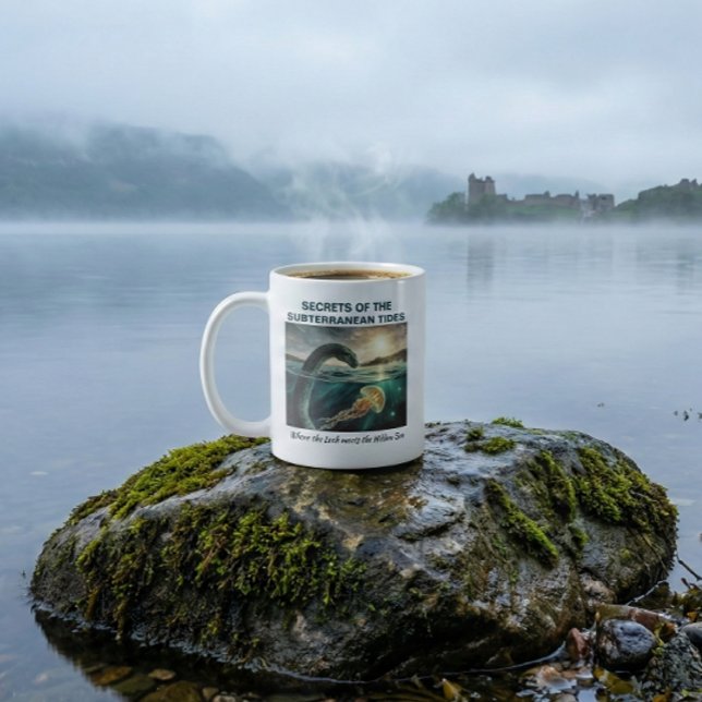 Caneca De Café Monstro do Lago Ness Mito | Folclore Whimsigoth (Loch Ness Monster Nessie Ceramic Mug Gift. Scottish Folklore Niseag Star Jelly Witchlight Guardian)