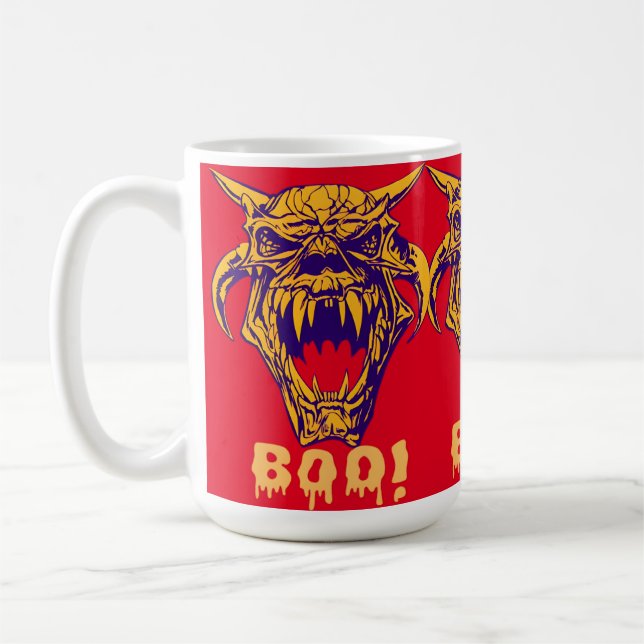 Caneca De Café Monstro feroz Boo Halloween Coffee Mug (Esquerda)