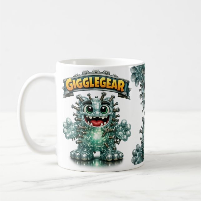 Caneca De Café Monstro Fofo chamado "Giggle Gear" (Esquerda)