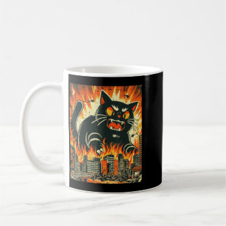 Caneca De Café Monstro Gato Japonês Mulheres Catzilla Engraçado