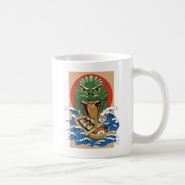 Caneca De Café Monstro Japonês Sushi Lover (Direita)