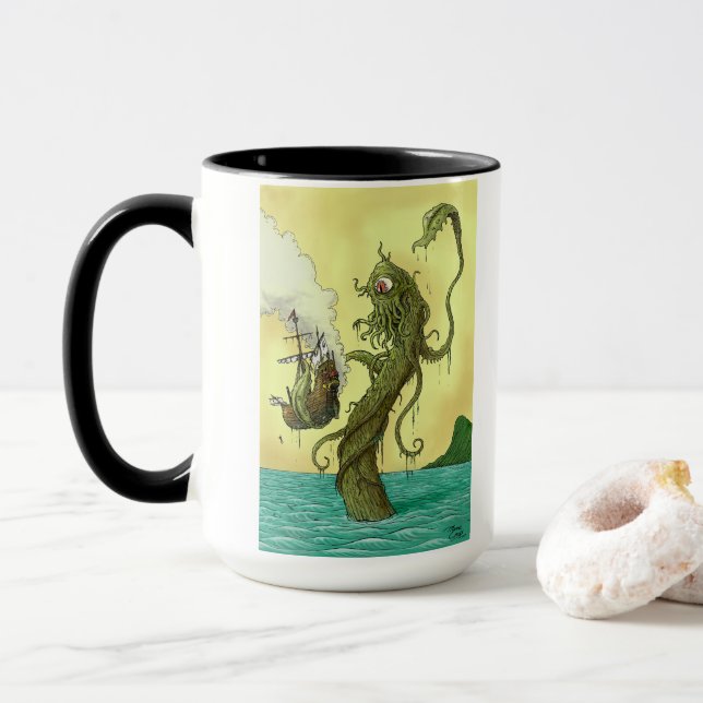 Caneca de Café Monstro Marinho (Com Donut)