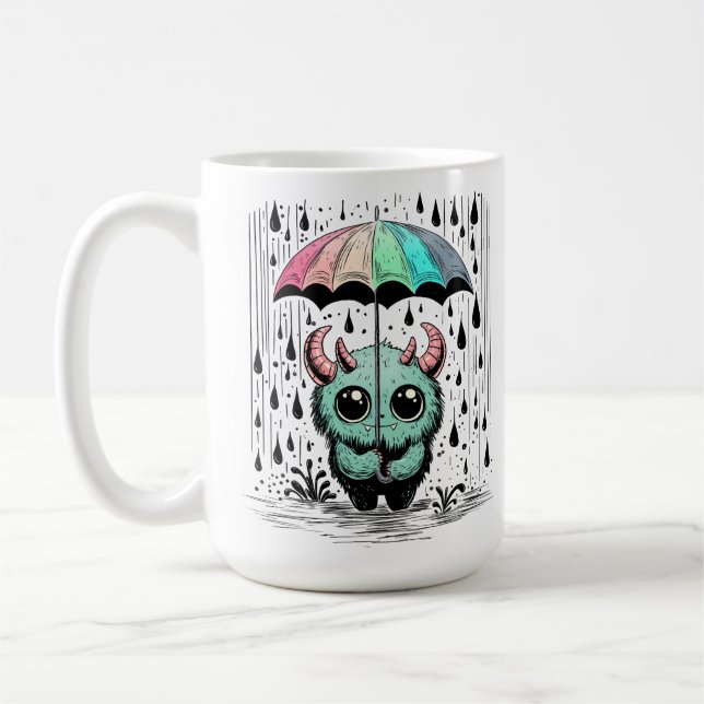 Caneca De Café Monstro na Chuva (Esquerda)