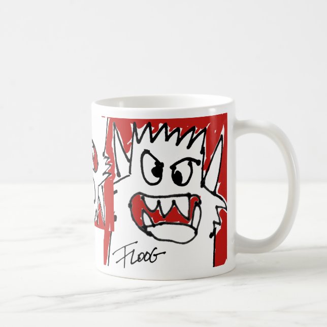 Caneca De Café Monstro vermelho dos desenhos animados (Direita)