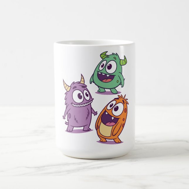 Caneca De Café Monstros de Cartoons Reproduzíveis - Caráter Bonit (Centro)