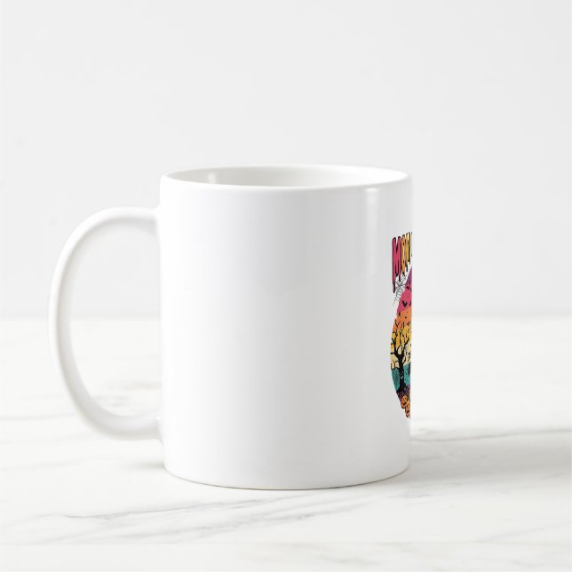 Caneca De Café Monstros Mãe Halloween Bruxa Abóboras Morcegos_1 (Esquerda)