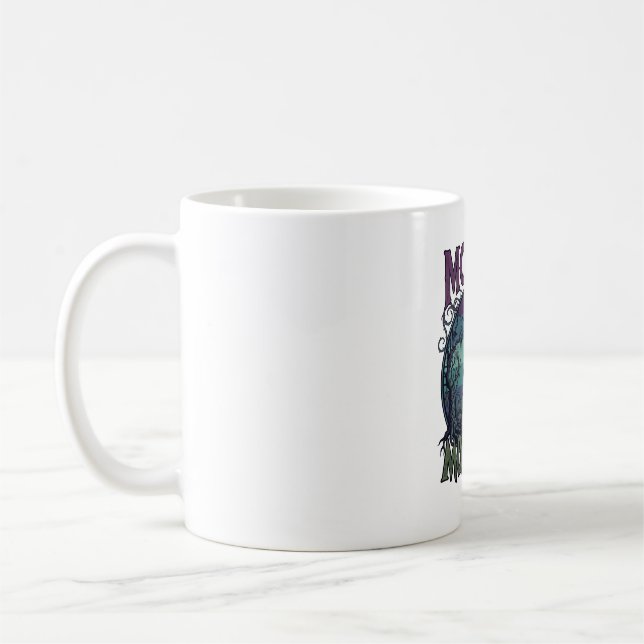 Caneca De Café Monstros Mãe Halloween Bruxa Lua Abóboras Cemitéri (Esquerda)