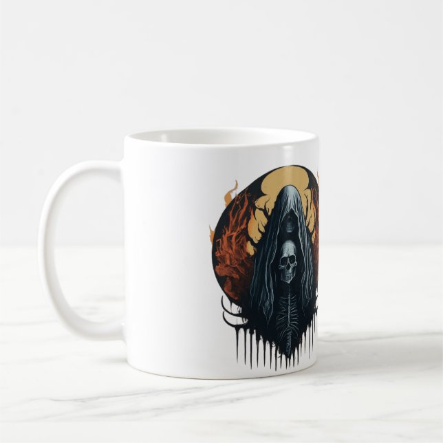 Caneca De Café Monstruoso Banda de metal fantasma (Esquerda)