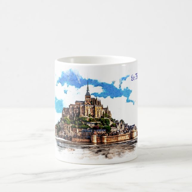 Caneca De Café Mont Santo Michel na Normandia, França. (Centro)