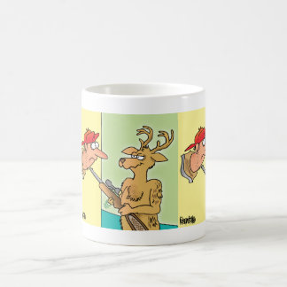 Caneca de café montada dos desenhos animados da