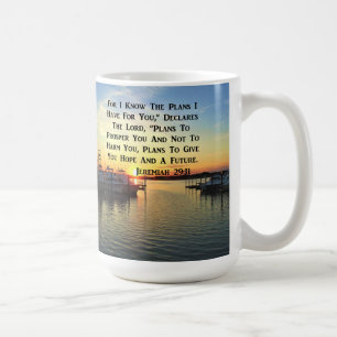 CANECA DE CAFÉ MONTAGEM SOBRE A SCRIPTURA DO LAGO JEREMIAH 29:11