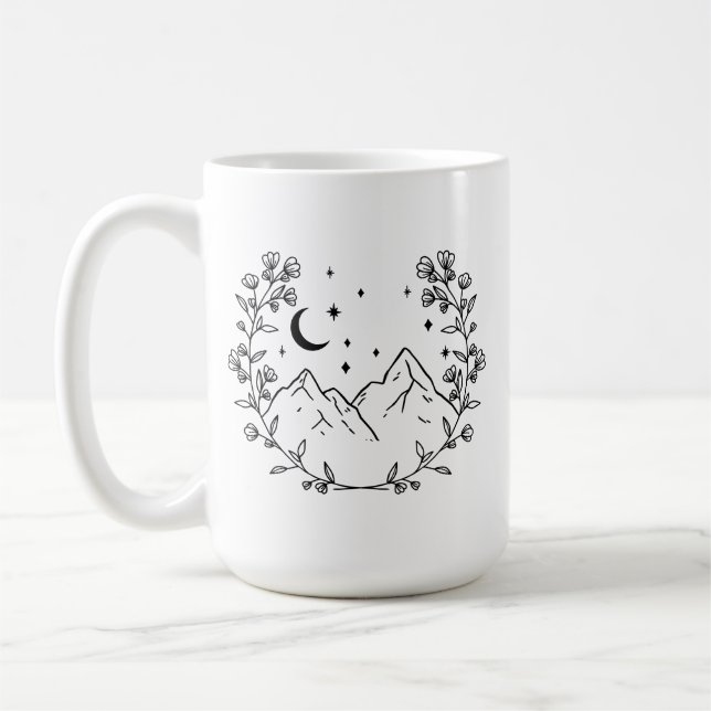 Caneca De Café Montanha Floral Wreath (Esquerda)
