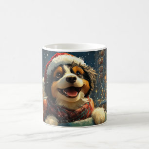 Caneca De Café Montanha-russa de cachorro Bernedoodle Natal 