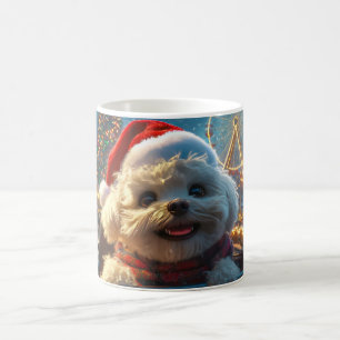 Caneca De Café Montanha-Russa de Cachorro Bichon Frise Natal