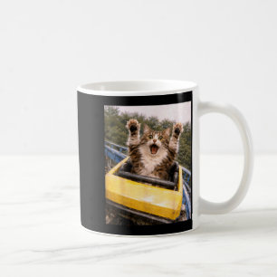Caneca De Café Montanha Russa de Gato Engraçado Meme Bobo Domésti