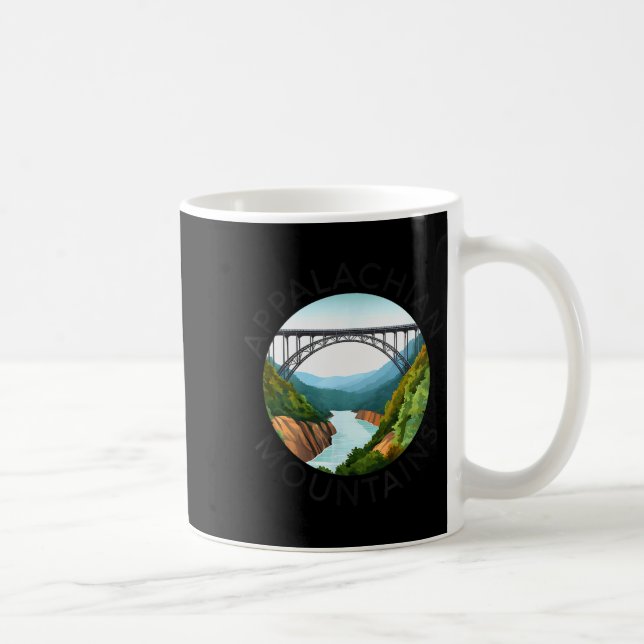 Caneca De Café Montanhas Apalaches Ponte New River Gorge West  (Direita)