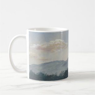 Caneca De Café Montanhas Azuis de Gouache: Cena Natural Vibrante