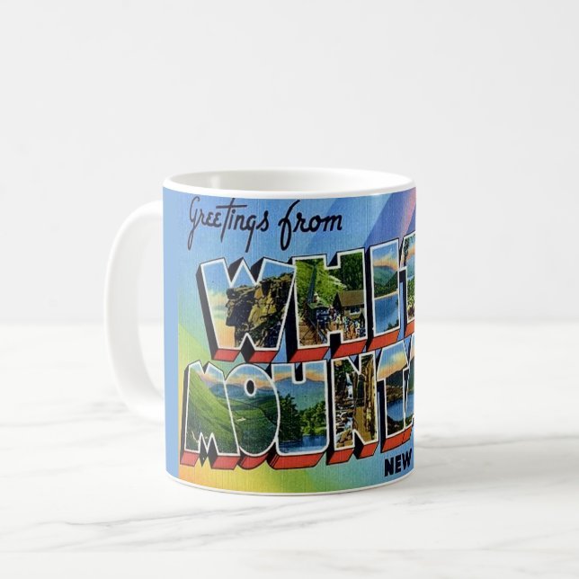 Caneca De Café Montanhas Brancas NH (Frente Esquerda)