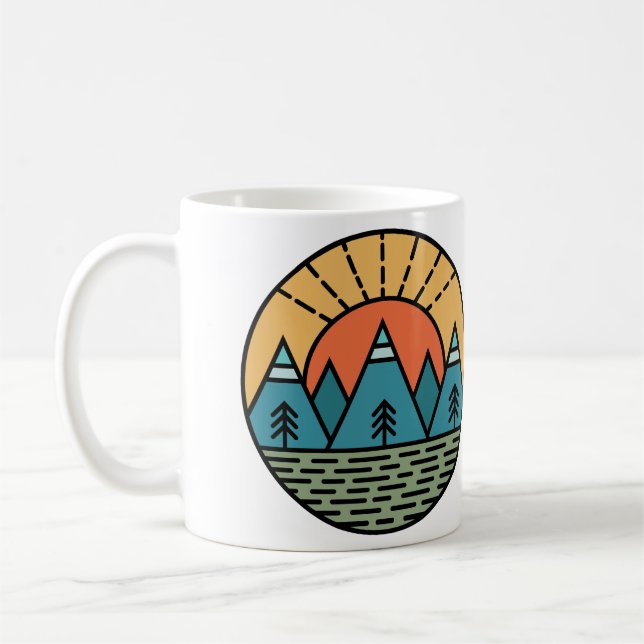 Caneca De Café montanhas de acampamento wanderlust, caminhada (Esquerda)