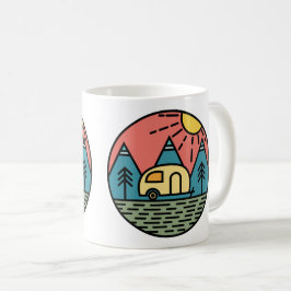 Caneca De Café montanhas de acampamento wanderlust, caminhada