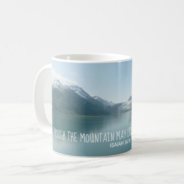 Caneca De Café Montanhas de Alaska, verso do 54:10 de Isaiah (Frente Esquerda)
