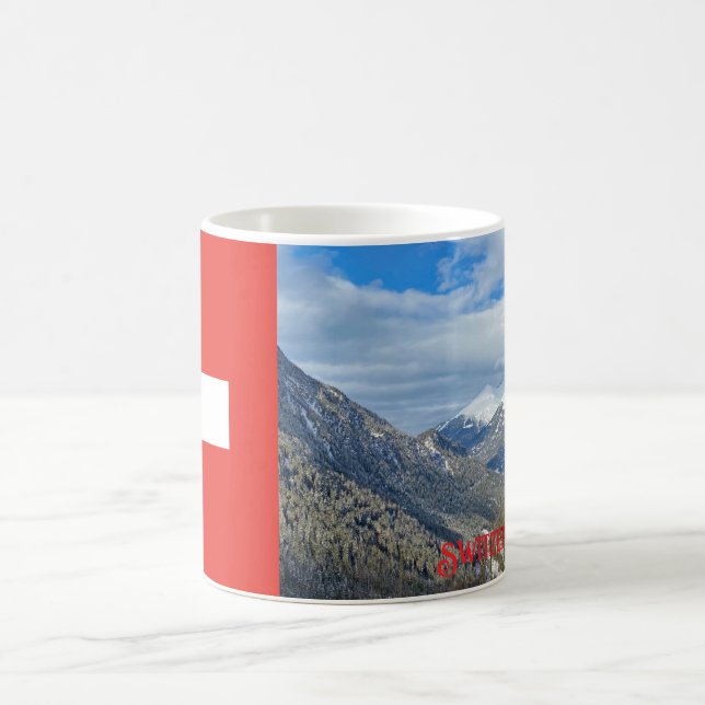 Caneca De Café Montanhas de inverno na Suíça (Centro)