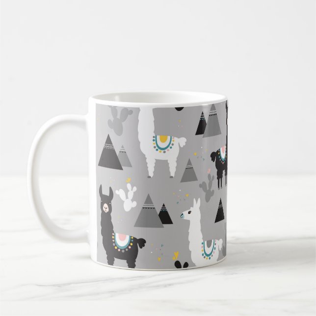 Caneca De Café Montanhas de lama cactus, padrão perfeito. (Esquerda)