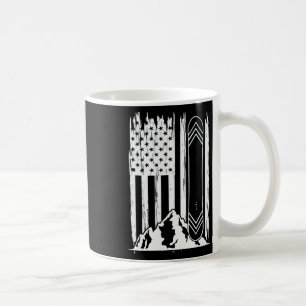 Caneca De Café Montanhas de Snowboard América Flag American Winte