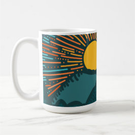 Caneca De Café Montanhas do Pôr do Sol Retro