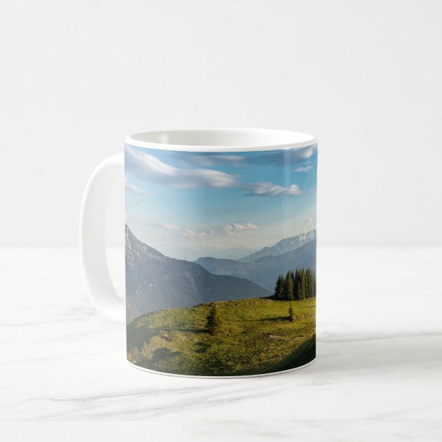Caneca De Café Montanhas | Lago Spitzingsee, Alpes Suíços (Frente Esquerda)