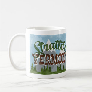 Caneca De Café Montanhas nevado retros do divertimento de