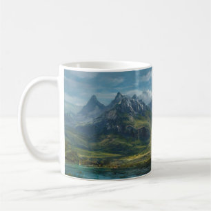 Caneca De Café Montanhas pastagens fluviais