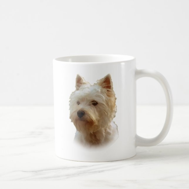 Caneca De Café Montanhas Terrier branco ocidentais (Direita)