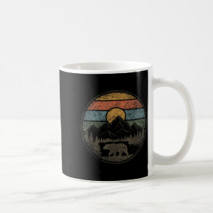 Caneca De Café Montanhas Ursas Hiking Nature Retro Vintage Acampa