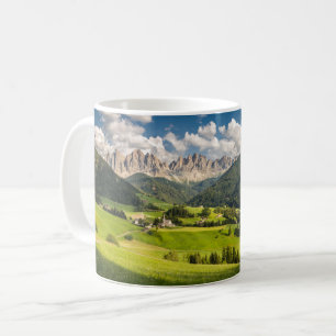 Caneca De Café Montanhas   Vale do Funes, Dolomites, Itália