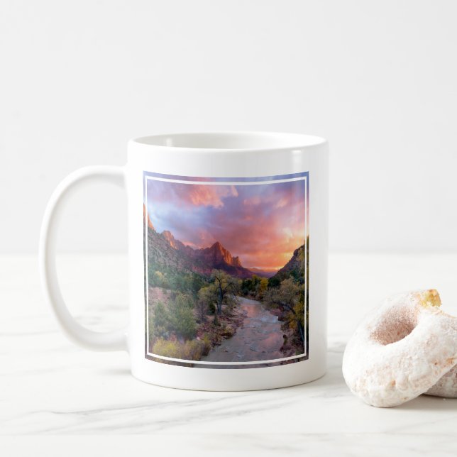 Caneca De Café Montanhas | Watchman Zion Nathional Park Utah (Com Donut)