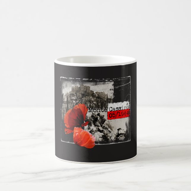 Caneca De Café Monte Cassino Battle WW2 Czerwone lêmure Poland (Centro)