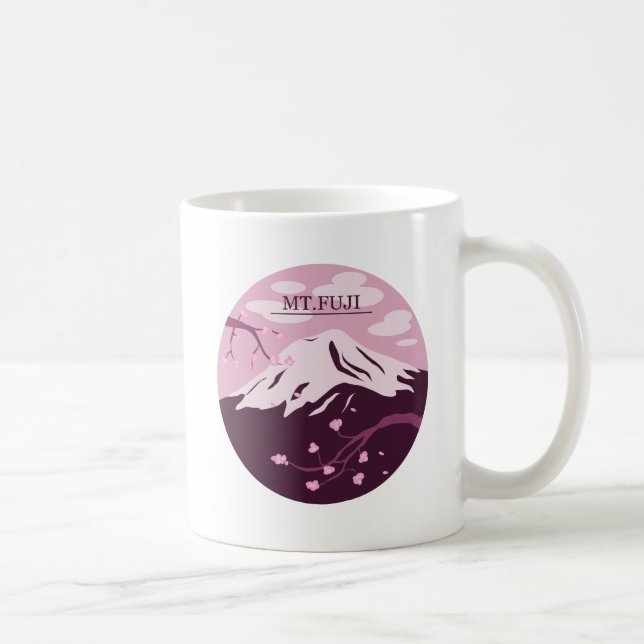 Caneca De Café Monte Fuji (Rosa) (Direita)