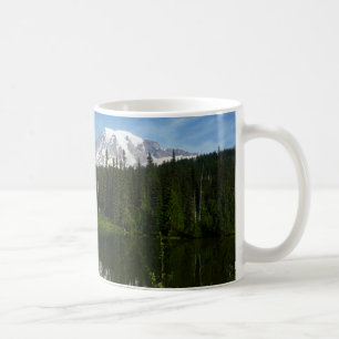 Caneca De Café Monte Rainier Lake Refletido com flores selvagens