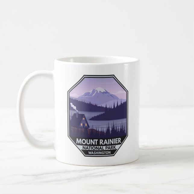 Caneca De Café Monte Rainier National Park Washington Cabin Retro (Esquerda)