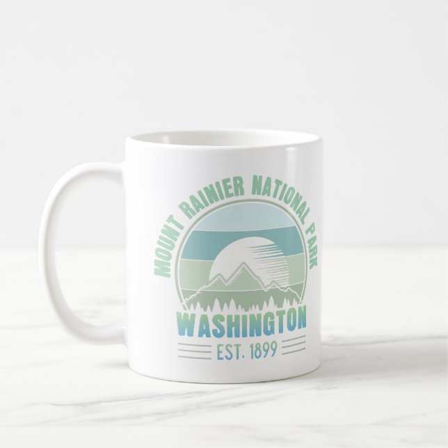 Caneca De Café Monte Rainier National Park Washington EUA Retro (Esquerda)