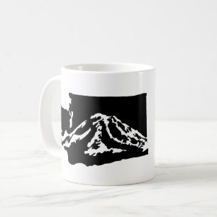 Caneca De Café Monte Rainier Washington Mug - versão negra