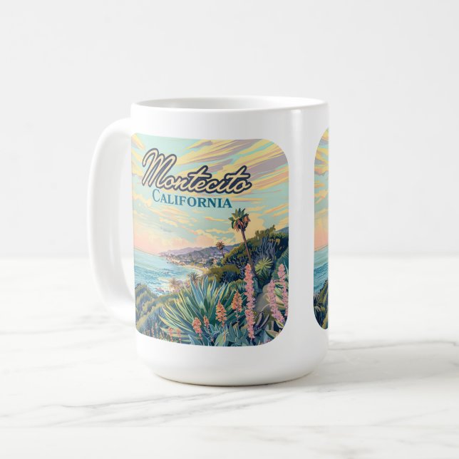 Caneca De Café Montecito Papais noeis da Califórnia Barbara Coast (Frente Esquerda)