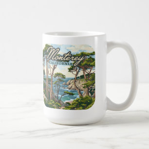 Caneca De Café Monterey California Cypress Trees Ocean Coast