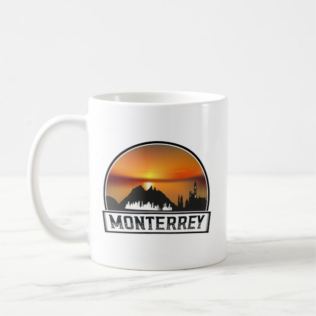 Caneca De Café Monterrey Mexico Sunset Cityscape (Esquerda)