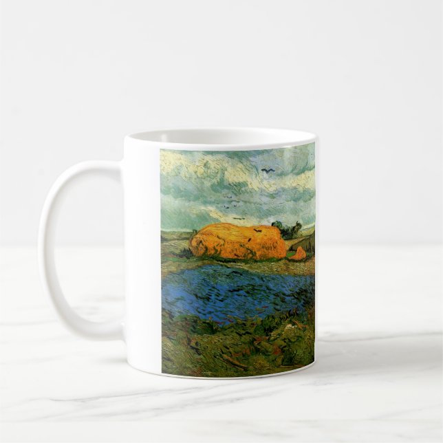 Caneca De Café Montes de Feno sob um Céu Chuvoso por Vincent van  (Esquerda)